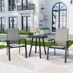 3pc Patio Dining Set with Small Round Steel Table & Sling Chairs - Captiva Designs: Outdoor Furniture for Balcony or Deck