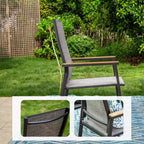 Ensemble de repas 3 pièces pour patio avec petite table ronde en acier et chaises en toile – Captiva Designs : Mobilier d'extérieur pour balcon ou terrasse