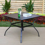 Ensemble de salle à manger de patio 5 pièces avec table en acier avec trou pour parasol de 1,57 po et fauteuils rembourrés - Captiva Designs