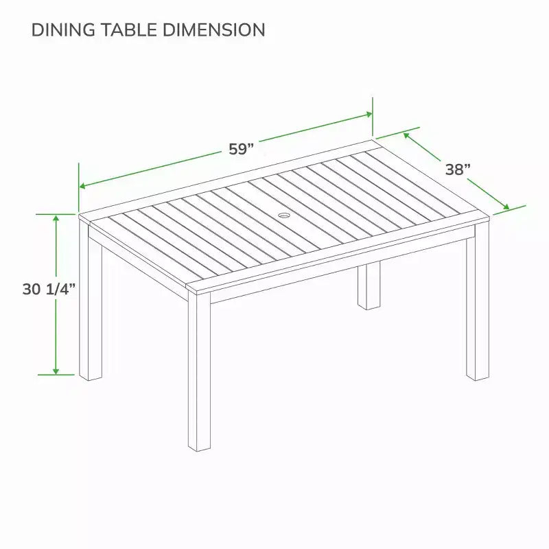 Sonoma Lane Azle 5pc Teak Outdoor Patio Dining Set with Honey Twist Wicker - Weather-Resistant