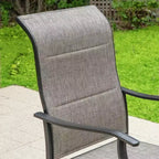 Ensemble de salle à manger 7 pièces pour patio avec table rectangulaire avec trou pour parasol de 4 cm et fauteuils rembourrés pivotants à 360° - Captiva Designs