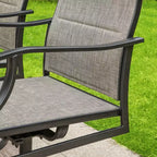Ensemble de salle à manger 7 pièces pour patio avec table rectangulaire avec trou pour parasol de 4 cm et fauteuils rembourrés pivotants à 360° - Captiva Designs