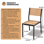 Crestlive Products 7pc Outdoor Dining set for 6 People Patio Rectangle Table Aluminum Frame with Wood-Like Tabletop and Umbrella Hole