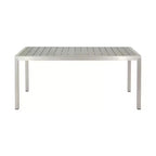 Christopher Knight Home Brooks 7 pcs Outdoor Aluminum and Wood Dining Set with Woven Rope, Gray/Black/Silver