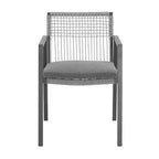 Christopher Knight Home Bennett 7 pcs Outdoor Modern Aluminum Dining Set with Woven Rope, Black/Gray