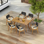 Christopher Knight Home Holomn, ensemble de salle à manger de jardin rustique en 7 pièces en acacia avec coussins