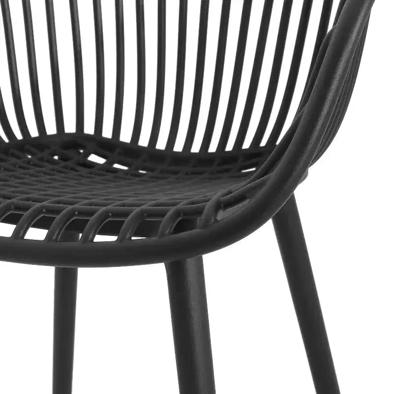 Christopher Knight Home Marley 7 Pieces Patio Modern Acacia Wood and Polypropylene Dining Set, Teak/Black