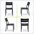Crestlive Products Ensemble de salle à manger extensible 9 pièces pour patio Table rectangulaire d'extérieur en aluminium pour 6 à 8 personnes avec chaises
