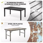 Crestlive Products Ensemble de salle à manger extensible 9 pièces pour patio Table rectangulaire d'extérieur en aluminium pour 6 à 8 personnes avec chaises