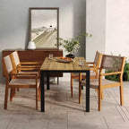 Ensemble de salle à manger Christopher Knight Home Lysandra 5 pièces en bois d'acacia et chaises tressées en corde