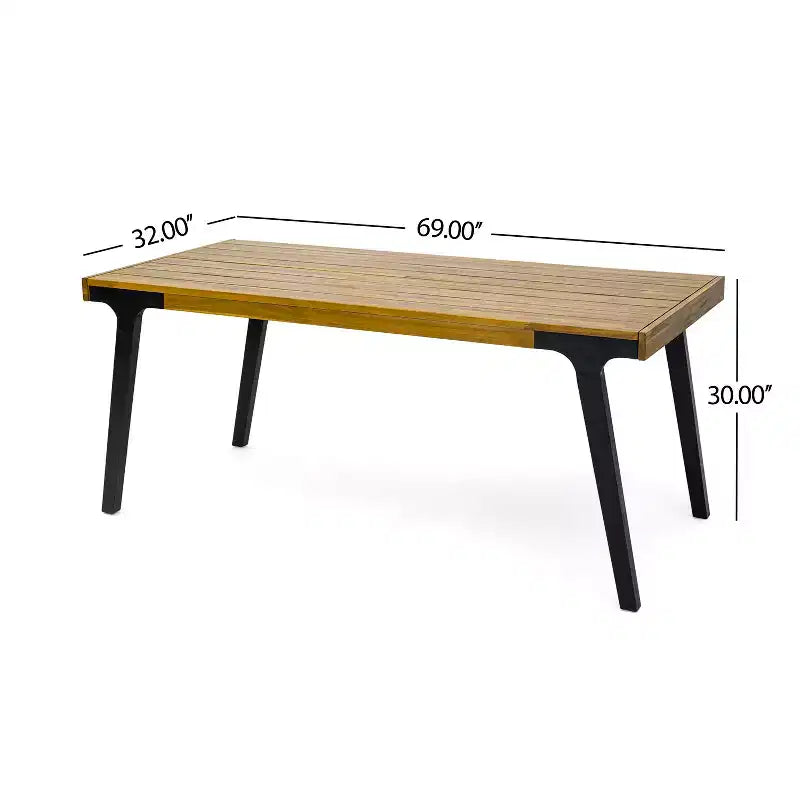 Christopher Knight Home Harper Outdoor 3pcs Acacia Wood Dining set, Teak/Black