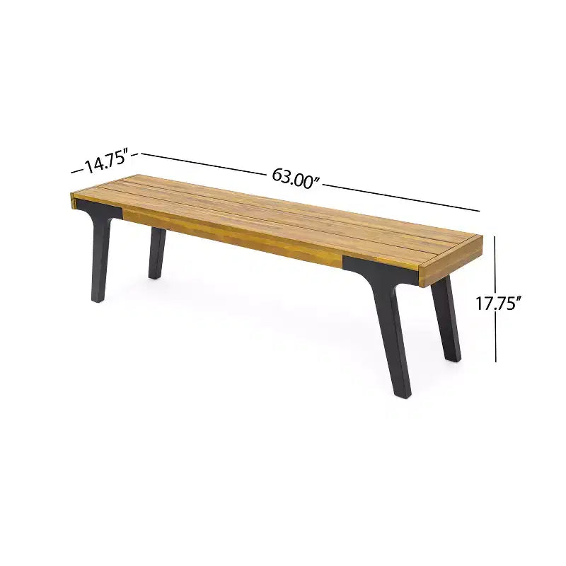 Christopher Knight Home Harper Outdoor 3pcs Acacia Wood Dining set, Teak/Black