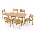 Christopher Knight Home Fawn 7 Pieces Outdoor Acacia Wood Dining Set, Teak