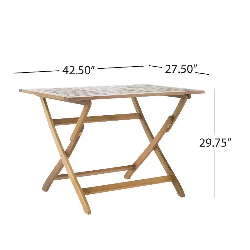 GDFStudio Rabion Ensemble de salle à manger pliant 5 pièces en bois d'acacia d'extérieur