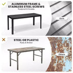 Crestlive Products 6 Person Aluminum Outdoor Dining Set Rectangular Expandable Dining Table with chairs Waterproof Rust-Proof All Weather