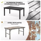 Crestlive Products - Ensemble de salle à manger extensible 9 pièces pour terrasse, table rectangulaire d'extérieur en aluminium pour 6 à 8 personnes avec chaises en rotin