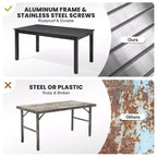 Crestlive Products - Ensemble de salle à manger extensible 9 pièces pour terrasse, table rectangulaire d'extérieur en aluminium pour 6 à 8 personnes avec chaises en rotin
