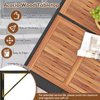 Ensemble de bar de terrasse Costway 7 pièces avec plateau de table en bois d'acacia et coussins amovibles pour l'extérieur