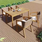 Christopher Knight Home Anson Ensemble de salle à manger d'extérieur 5 pièces en bois d'acacia rustique