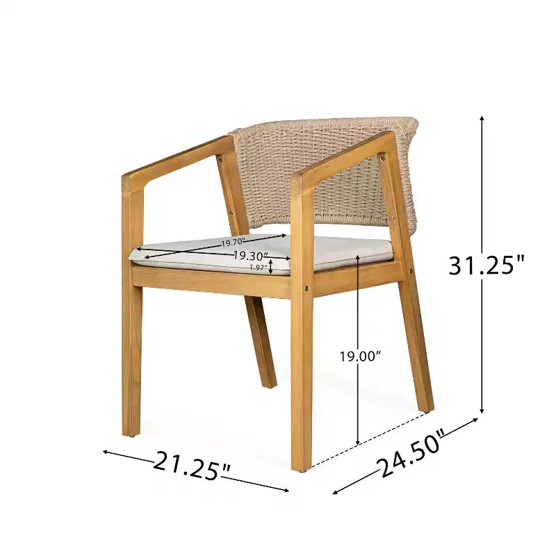 Christopher Knight Home Anson Ensemble de salle à manger d'extérieur 5 pièces en bois d'acacia rustique
