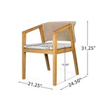 Christopher Knight Home Anson Ensemble de salle à manger d'extérieur 5 pièces en bois d'acacia rustique
