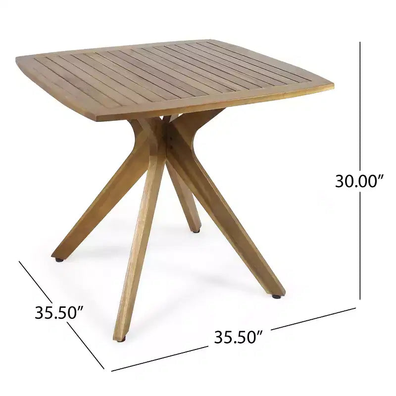 Christopher Knight Home Valmont - Ensemble de salle à manger d'extérieur 5 pièces en bois d'acacia avec coussin, teck/crème