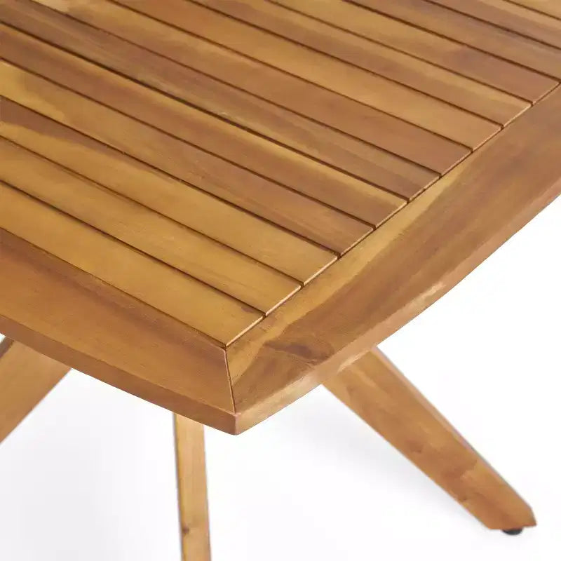 Christopher Knight Home Valmont - Ensemble de salle à manger d'extérieur 5 pièces en bois d'acacia avec coussin, teck/crème
