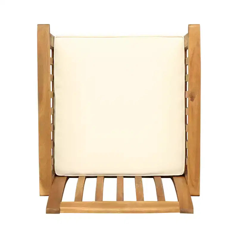 Christopher Knight Home Valmont - Ensemble de salle à manger d'extérieur 5 pièces en bois d'acacia avec coussin, teck/crème