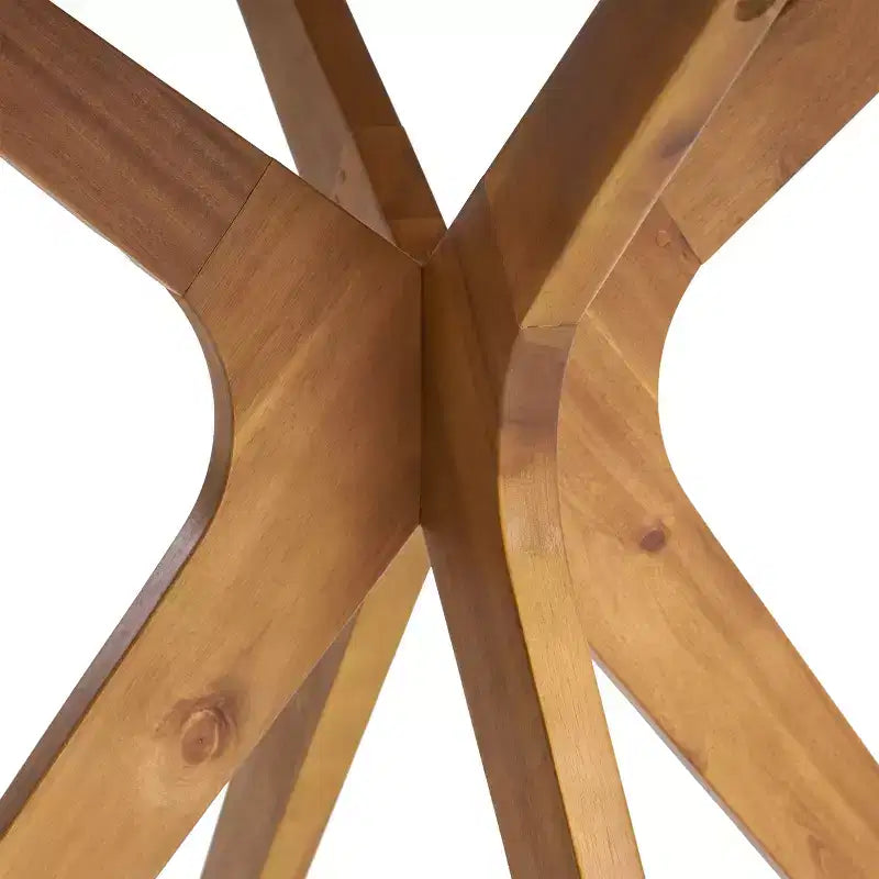 Christopher Knight Home Valmont - Ensemble de salle à manger d'extérieur 5 pièces en bois d'acacia avec coussin, teck/crème