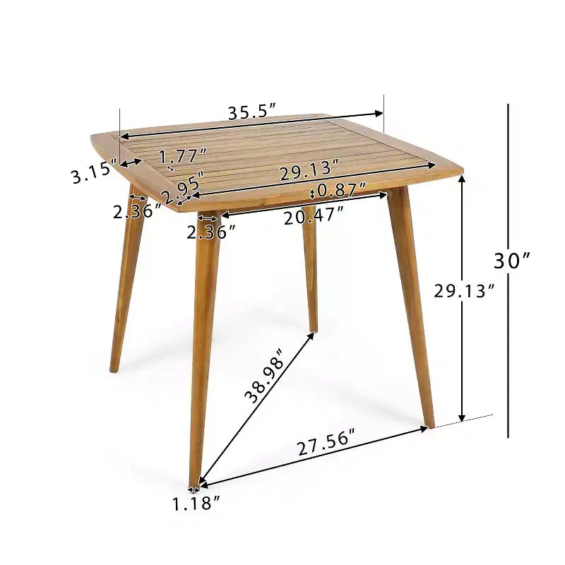 Ensemble de salle à manger d'extérieur 5 pièces en bois d'acacia Lenny Christopher Knight Home