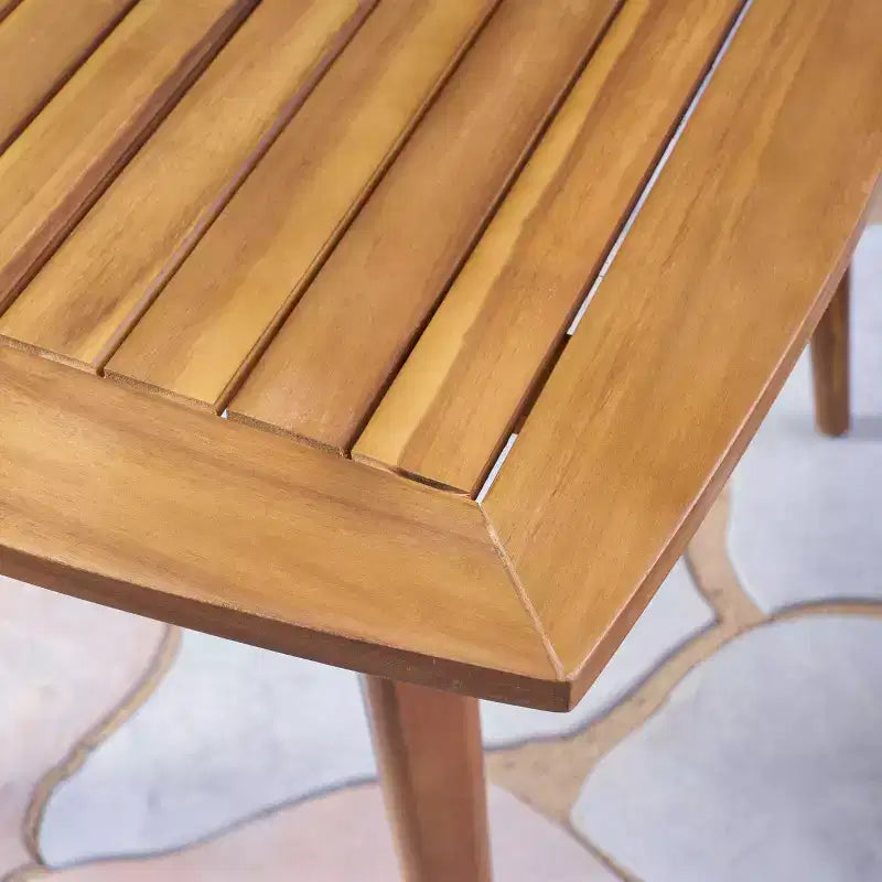Ensemble de salle à manger d'extérieur 5 pièces en bois d'acacia Lenny Christopher Knight Home