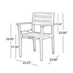 Ensemble de salle à manger d'extérieur 5 pièces en bois d'acacia Lenny Christopher Knight Home