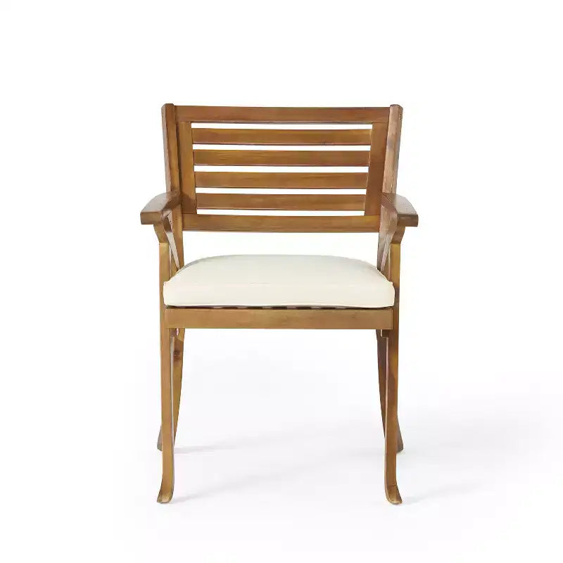 Ensembles de salle à manger d'extérieur 3/5/7 pièces en bois avec coussins, finition teck -ModernLuxe
