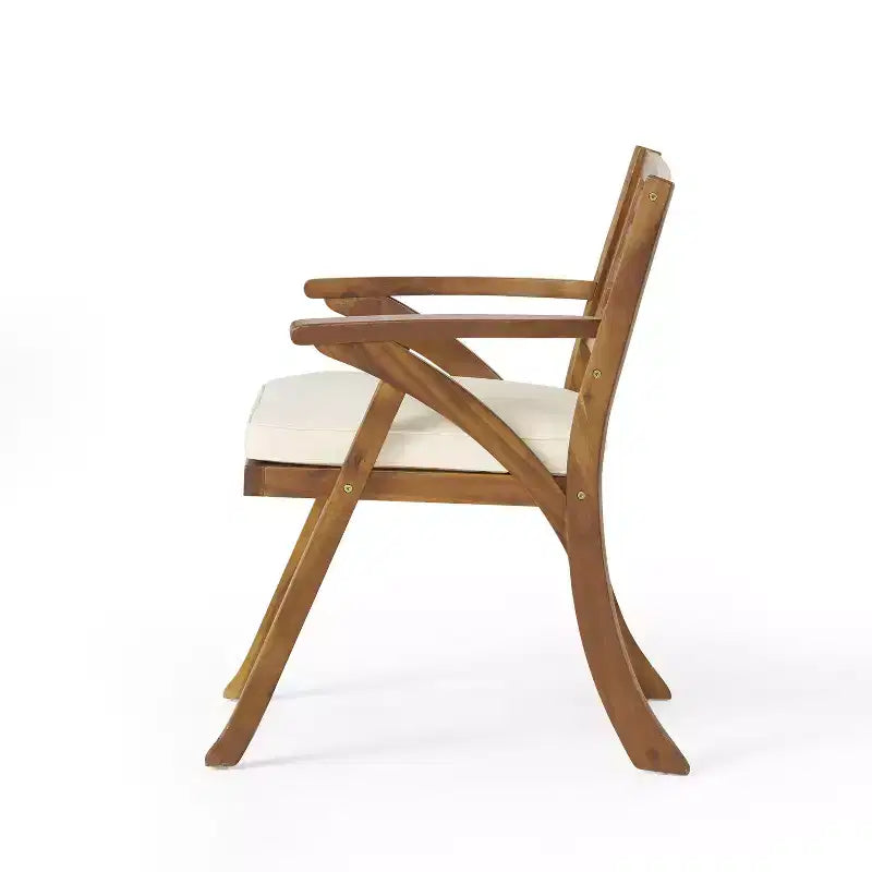 Ensembles de salle à manger d'extérieur 3/5/7 pièces en bois avec coussins, finition teck -ModernLuxe