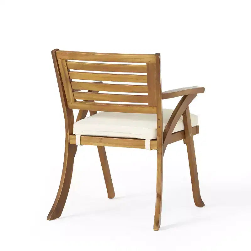Ensembles de salle à manger d'extérieur 3/5/7 pièces en bois avec coussins, finition teck -ModernLuxe