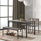 EROMMY Space-Saving Dining Table Set  Featuring a Stylish Faux Marble or Wood Grain Table with Modern Chairs - Grey