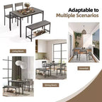 EROMMY Space-Saving Dining Table Set  Featuring a Stylish Faux Marble or Wood Grain Table with Modern Chairs - Grey