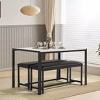 Ensemble de table à manger EROMMY peu encombrant, comprenant une table élégante en faux marbre ou grain de bois avec des chaises modernes
