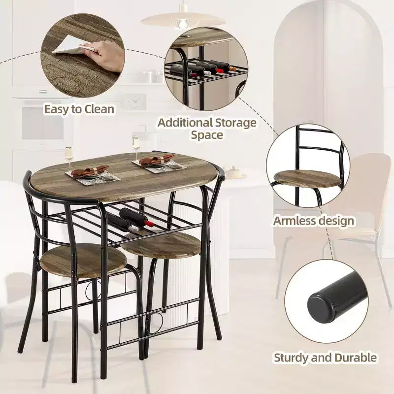EROMMY Dining Table Set Featuring a Stylish Faux Marble or Wood Grain Table with Modern Chairs