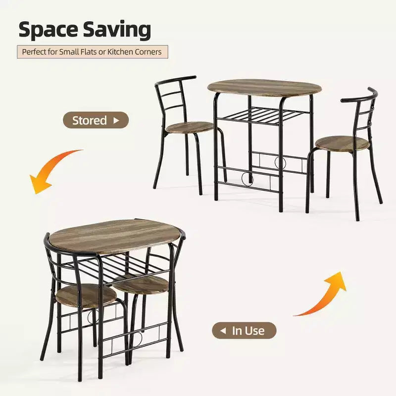 EROMMY Dining Table Set Featuring a Stylish Faux Marble or Wood Grain Table with Modern Chairs