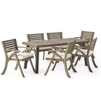 Christopher Knight Home Ensemble de salle à manger 7 pièces en bois d'acacia et métal rustique avec coussins Spanish Bay