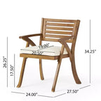 Christopher Knight Home Ensemble de salle à manger 7 pièces en bois d'acacia et métal rustique avec coussins Spanish Bay