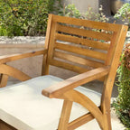Christopher Knight Home Ensemble de salle à manger 7 pièces en bois d'acacia et métal rustique avec coussins Spanish Bay