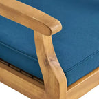 Ensemble de salle à manger d'extérieur 7 pièces en bois d'acacia Christopher Knight Home Safire avec coussins