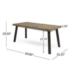 Ensemble de salle à manger d'extérieur 7 pièces en bois d'acacia Christopher Knight Home Safire avec coussins