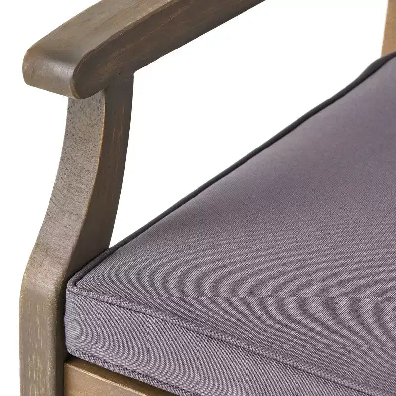 Ensemble de salle à manger d'extérieur 7 pièces en bois d'acacia Christopher Knight Home Safire avec coussins