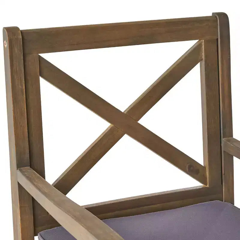 Ensemble de salle à manger d'extérieur 7 pièces en bois d'acacia Christopher Knight Home Safire avec coussins