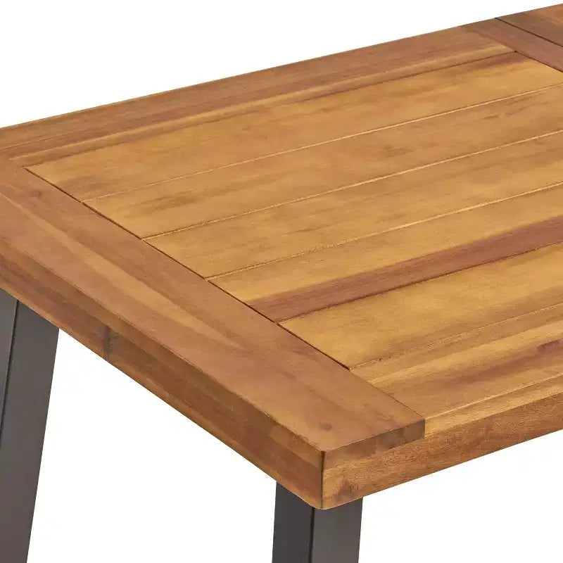 Ensemble de salle à manger d'extérieur 7 pièces en bois d'acacia Christopher Knight Home Safire avec coussins
