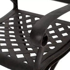 Ensemble de salle à manger extérieur 5 pièces en aluminium Christopher Knight Home Alfresco avec motif en treillis et trou pour parasol, bronze