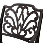 Ensemble de salle à manger extérieur 5 pièces en aluminium Christopher Knight Home Alfresco avec motif en treillis et trou pour parasol, bronze